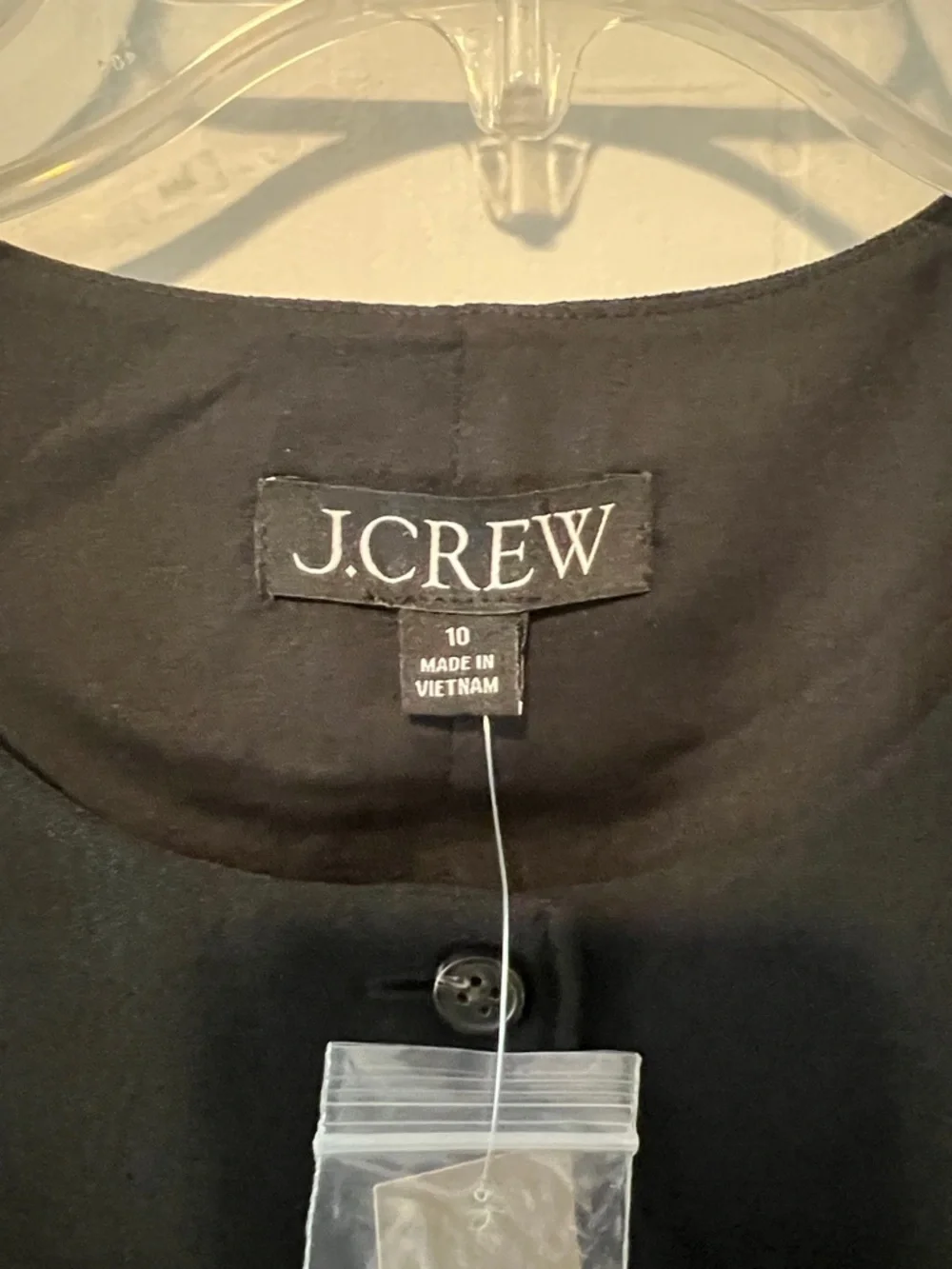 J. Crew Black Sleeveless Button Front Vest Size 10 NWT 0406261